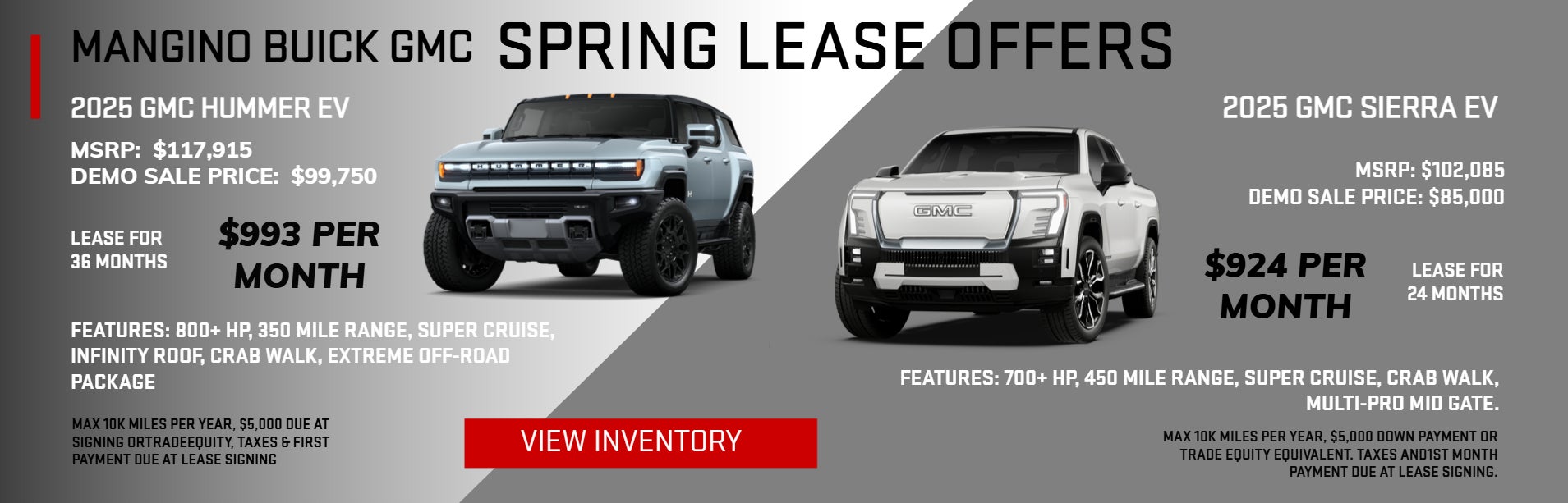 Lease offers at Mangino GMC